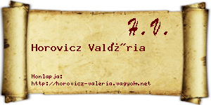 Horovicz Valéria névjegykártya